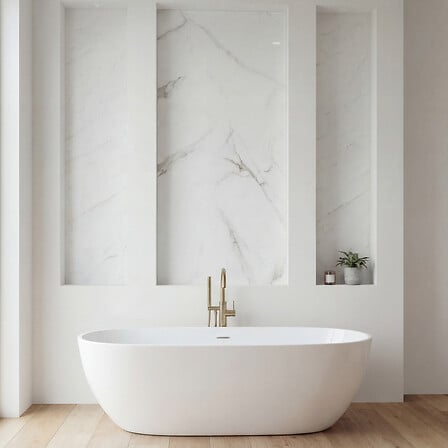 Декоративен панел atmosphera Bano, Бял мрамор, 240×60 cm