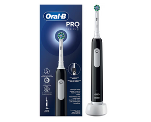 Electric toothbrush Oral-B Pro Series 1, 20000 pulsations/min, 3D cleaning, timer, 3 programs, 1 end, black