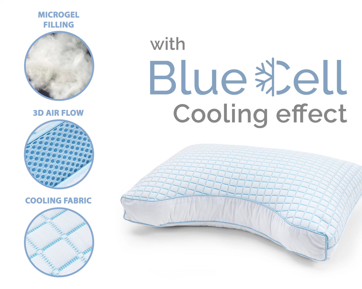 Dreamhouse 3D Blue Cell Tech Pillow, Microheat, Neck Support, 45 x 65 cm