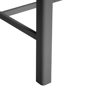 High table Skyla fixed 4 seats aluminum and glass pewter