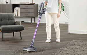 Wireless vertical vacuum cleaner Lubluelu L7, 230 W, HEPA filter, Purple