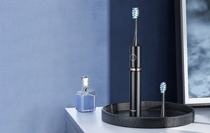 Ултразвукова четка за зъби FairyWill PRO FW-P11 Sonic Toothbrush с накрайници и калъф, Черен