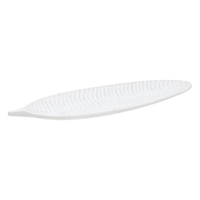 Декоративна поднос-органайзер atmosphera Maïa, Форма на лист, 39 cm, Бял MDF