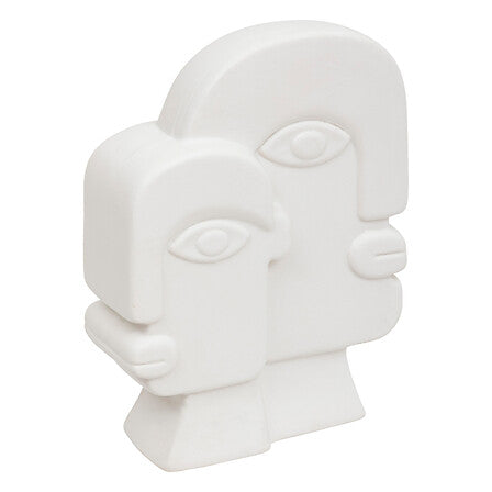 Декоративна фигура лице atmosphera Soleya, Бяла керамика, 26 cm