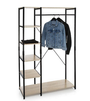 Закачалка с 5 рафта 5five Aliaj, MDF, Черна, 170 cm