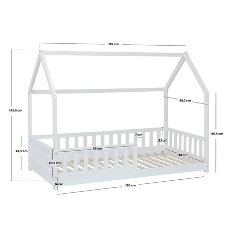 Детско легло Монтесори atmosphera Bosco, 90x190 cm, MDF, Бял