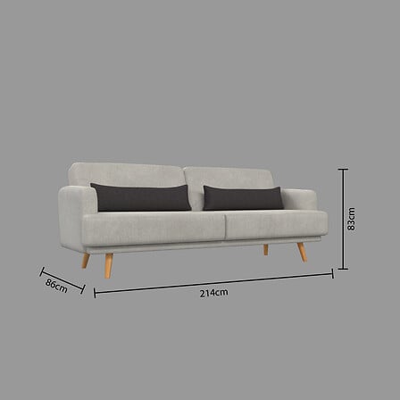 Триместен разтегателен диван atmosphera Jack, Светлосив, 214x86x83 cm
