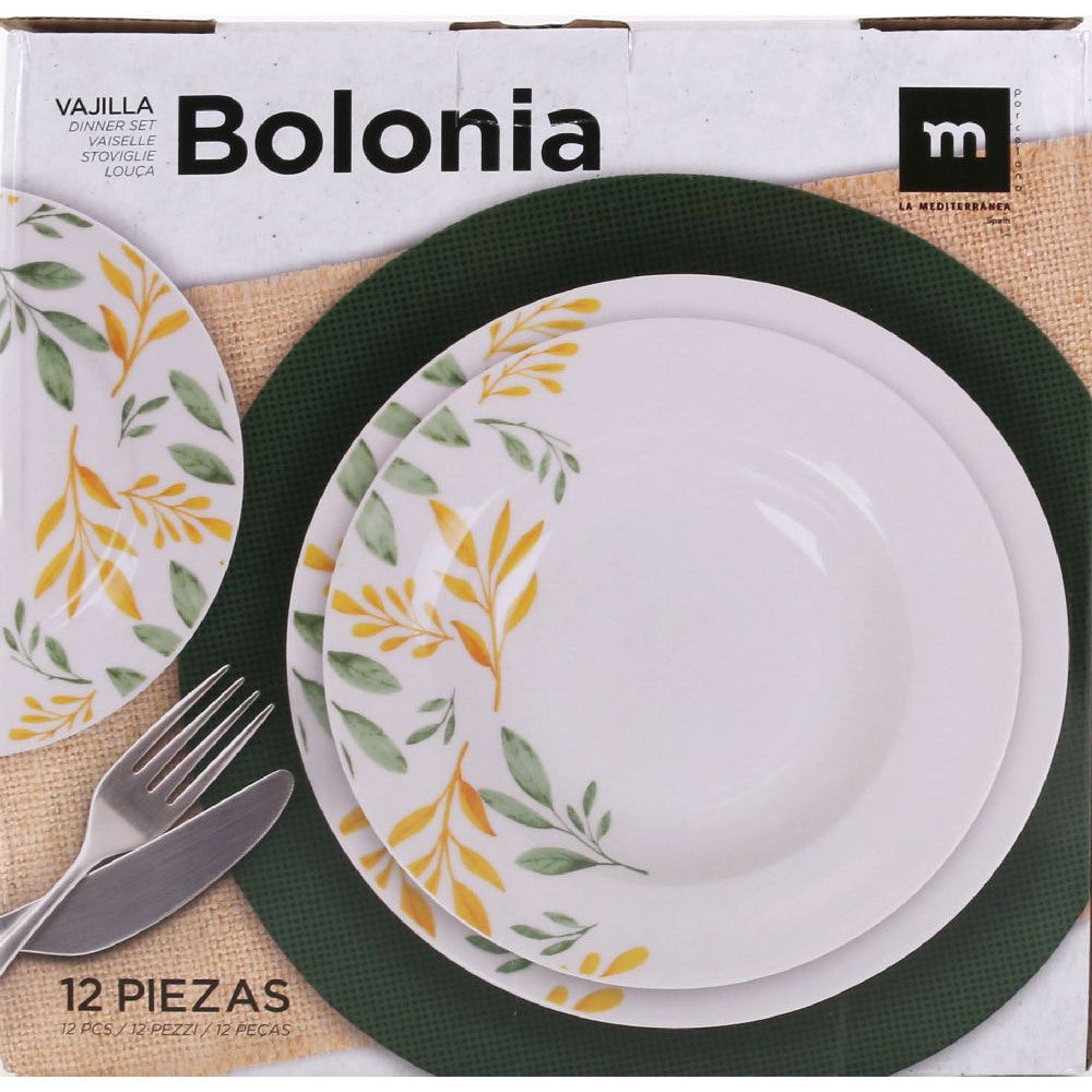 Dining service LA MEDITERRANEA Bolonia, 12 pieces, porcelain