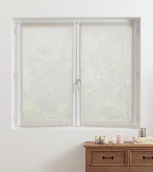 Set of 2 Fred sheer curtains 60 x 120 cm linen-coloured