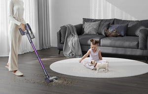 Wireless vertical vacuum cleaner Lubluelu L7, 230 W, HEPA filter, Purple