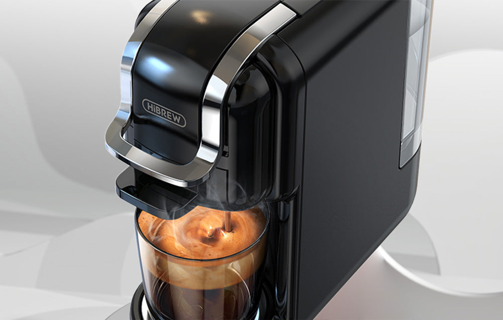 Мултифункционална 5в1 Еспресо Кафемашина Hibrew  H2B за мляно кафе, капсули Nespresso, Dolce Gusto, Lavazza, Ese pods, K-cup, 1450 w, 19 bar, Черен