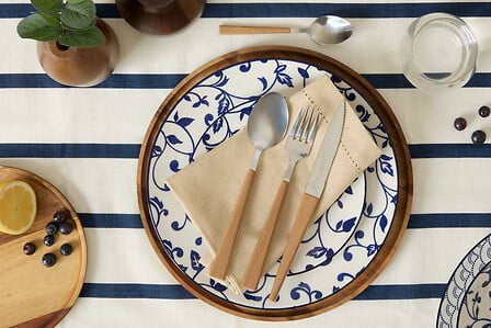 Комплект прибори за хранене Secret De Gourmet Susan, 16 части, Дървесен ефект