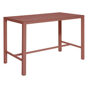 Fixed bar table Skyla 4 seats glass mahogany
