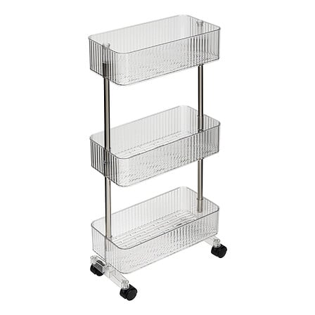 Етажерка количка 5five, 3 нива, 40 cm, Прозрачна