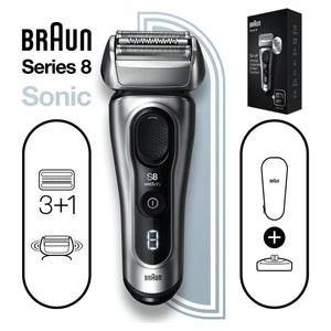 Електрическа самобръсначка Braun Series 8 8417S Wet&Dry, AutoSense, С осцилиращи остриета, SensoFlex, Черен