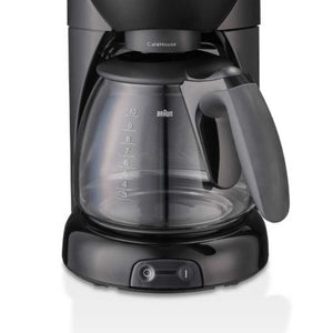 Кафемашина Braun CafeHouse Pure Aroma Plus KF560, 1100 W, Стъклена гарафа, Капацитет 1.25 л, 10 чаши, Филтрираща система Pure Aqua с филтър Brita, Черен