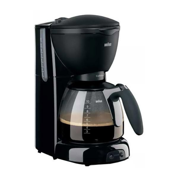 Кафемашина Braun CafeHouse Pure Aroma Plus KF560, 1100 W, Стъклена гарафа, Капацитет 1.25 л, 10 чаши, Филтрираща система Pure Aqua с филтър Brita, Черен