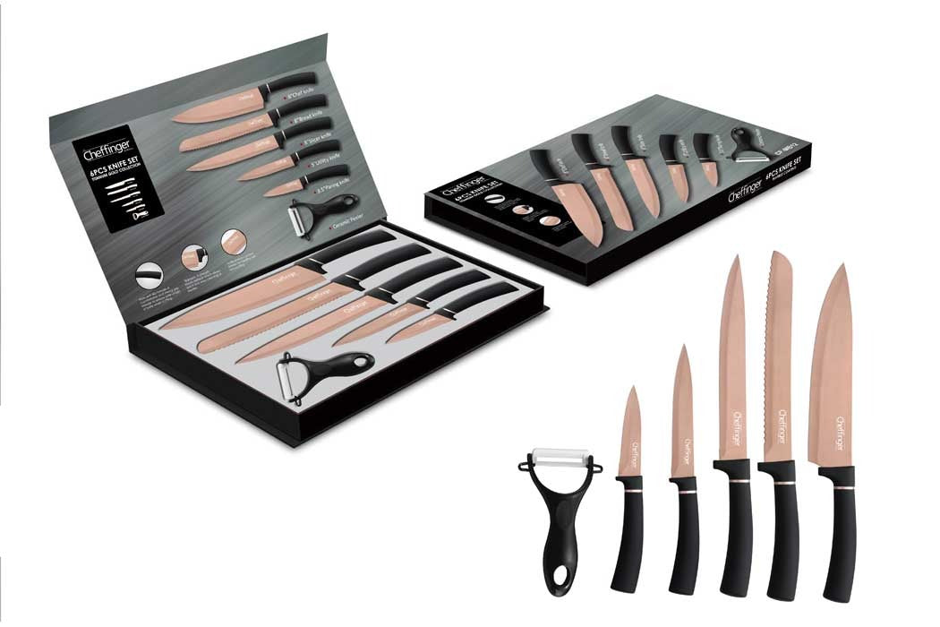 Set of ceramic knives Cheffinger CF MB12, 6 pieces