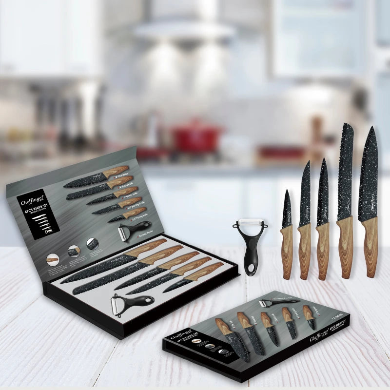 Set of ceramic knives Cheffinger CF MB06, 6 pieces