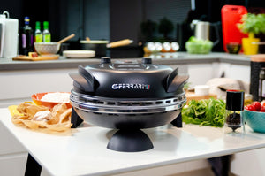 Фурна за пица G3Ferrari Delizia Special, Повърхност за печене от огнеупорен камък, терморегулатор до 390°C и таймер с черен звуков сигнал, Черен