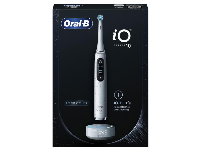 Electric toothbrush Oral-B iO10, Magnetic and micro-vibration technology, Artificial intelligence, LED display, Pressure sensor, 7 modes, Travel set, White