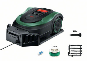 Bosch robotic lawnmower, Indego S+ 500, 18 V, 500 m2, Green/Black