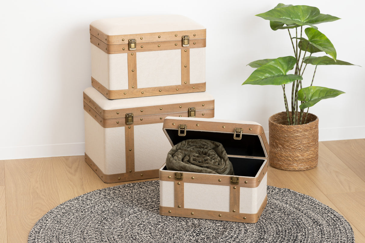 Сет кутии за съхранение atmosphera Norah, 3 бр, L.39/44/51 cm, MDF