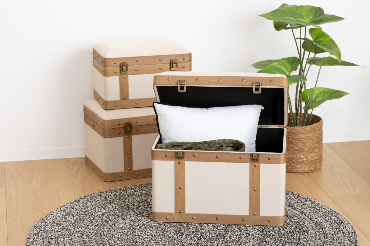 Сет кутии за съхранение atmosphera Norah, 3 бр, L.39/44/51 cm, MDF