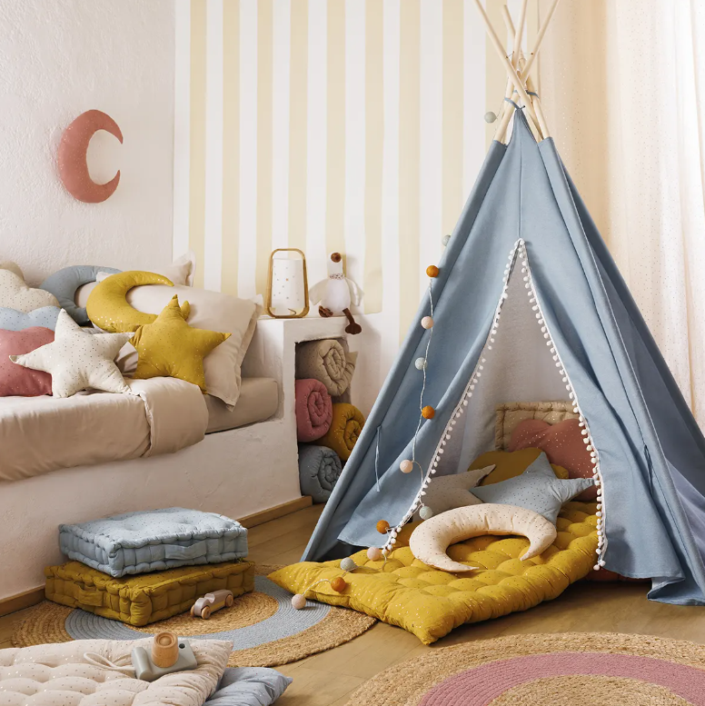 Детска палатка Аtmosphera Teepee, 120x120x160 см, Син