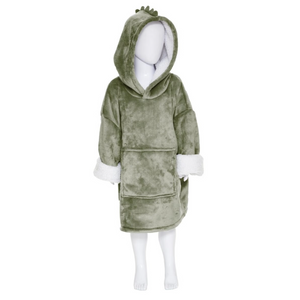 Детско одеяло с качулка atmosphera Dino, Зелен