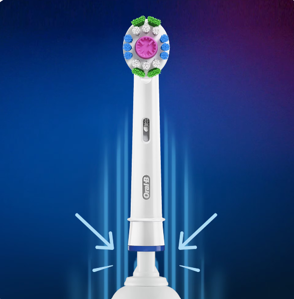 Накрайник за електрическа четка Oral-B Cross Action EB50, 3D White, 4 бр