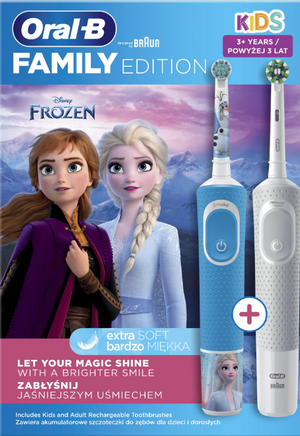 Електрическа четка за зъби Oral-B Vitality Pro D103+Kids D100 3+, Frozen, Сив и Син