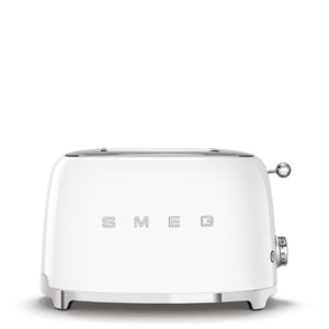 Тостер SMEG TSF01WHEU 50s ретро дизайн, 2 слота, 6 нива, 3 програми, Бял