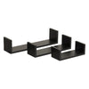 Комплект от 3 стенни рафта 5five Fixy, MDF, Черни