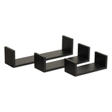 Комплект от 3 стенни рафта 5five Fixy, MDF, Черни