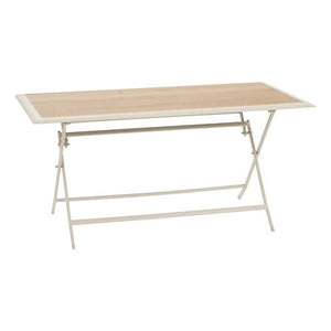 Azua folding table 6 seats glass printed wood effect spelt clay