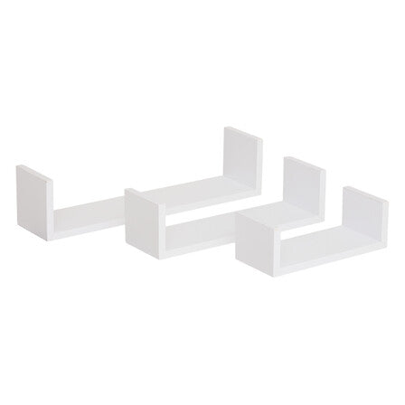 Комплект 3 стенни рафта 5five Fixy, MDF, Бял