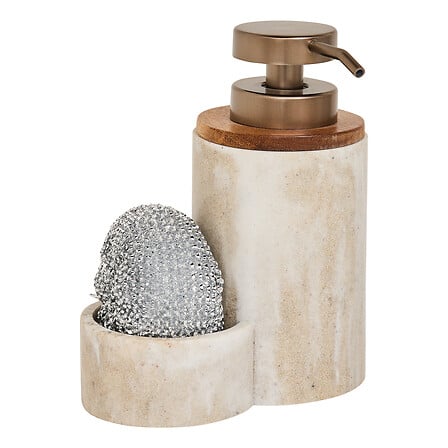 Органайзер за мивка с дозатор за сапун 5five Côme, Полирезин, Бежов