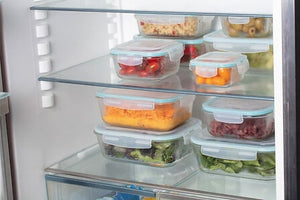 Set of 3 Clipeat large rectangular glass containers