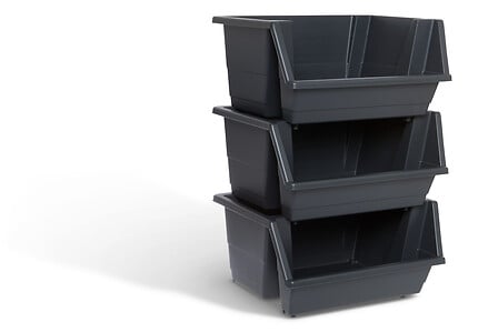 Кула за съхранение 5five Essentiels, 3 чекмеджета, PP, Черна, 66 cm