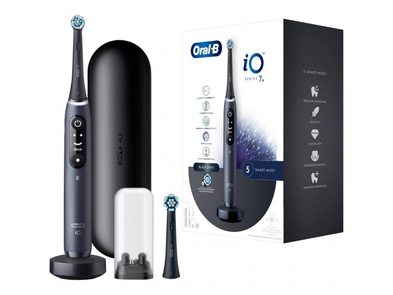 Electric toothbrush Oral-B iO7 with magnetic technology and micro-vibration, Artificial intelligence, LED interactive display, Smart pressure sensor, Visible timer, Magnetic charger, Travel set, Black