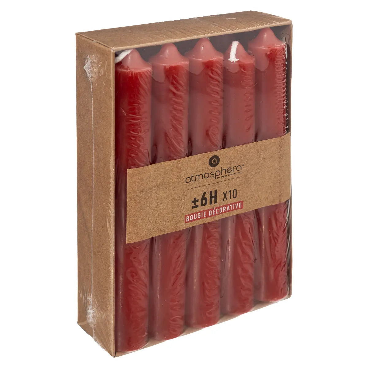 Комплект свещи без аромат atmosphera Hugo, 16 cm, 10 бр