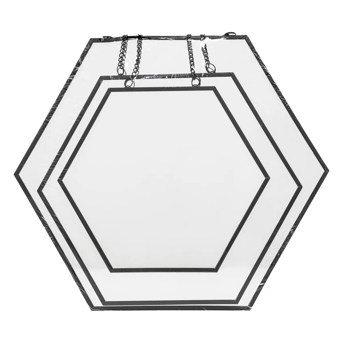Сет шестоъгълни огледалa atmosphera Leny,  L.20/25/30 cm, Сив