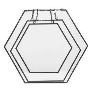 Сет шестоъгълни огледалa atmosphera Leny,  L.20/25/30 cm, Сив