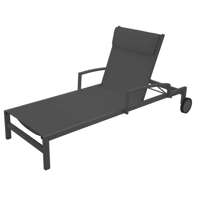 Алуминиев шезлонг с колелца Hesperide Ocala, Антрацит/Графит
