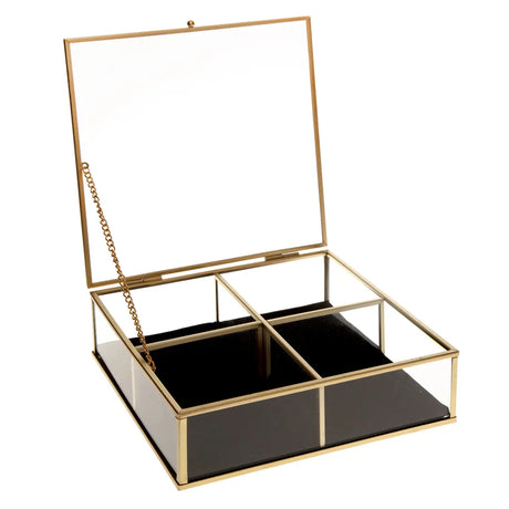 Кутия за съхранение на бижута atmosphera Victoria, 20cm, Велур/Стъкло