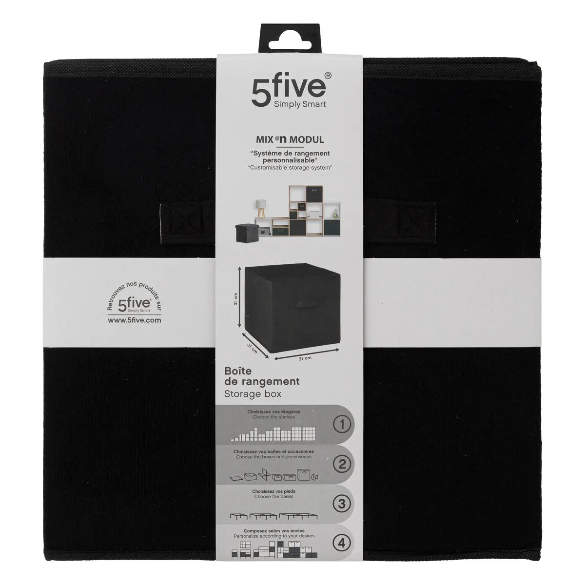 Кутия за съхранение 5five Mix & Modul, Кадифе, 31x31 cm