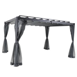 Ламелна беседка Hesperide Belize, Графит, 3.8x3 m