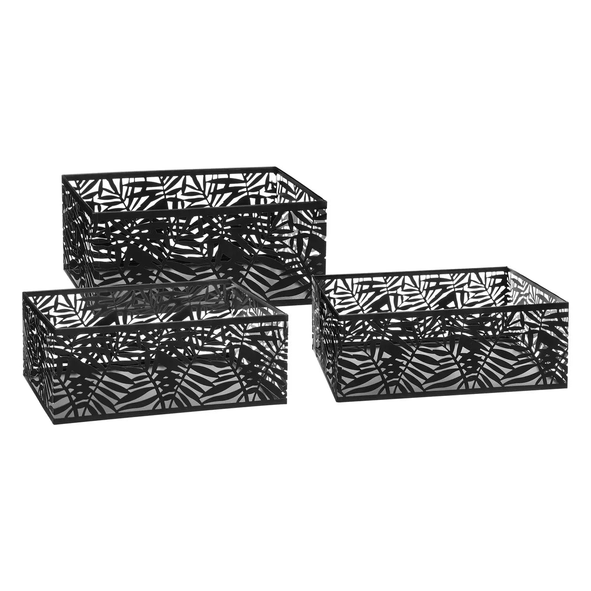 Сет кутии за съхранение atmosphera Anika, Метал, Черен