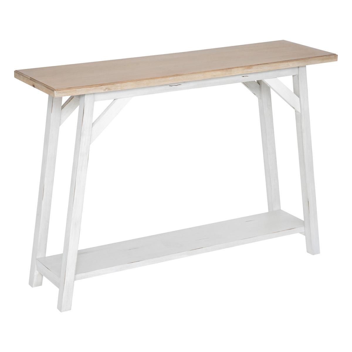 Конзолна маса atmosphera Olbia, 120 cm, MDF, Акация, Бял